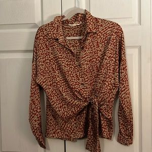 Gold/Red leopard blouse